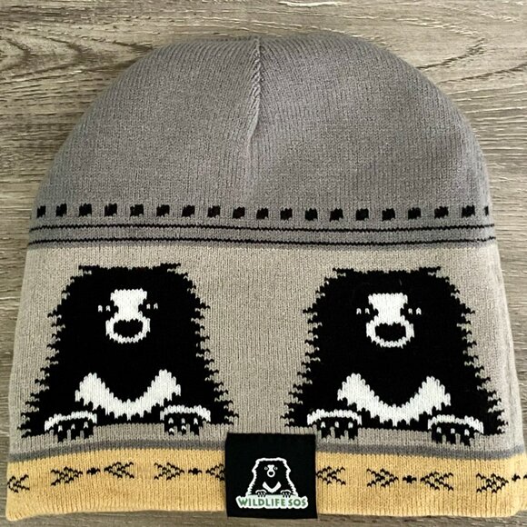 Wildlife SOS Reversible Knit Beanie – Elephant & Sloth Bear Design - Picture 3 of 9